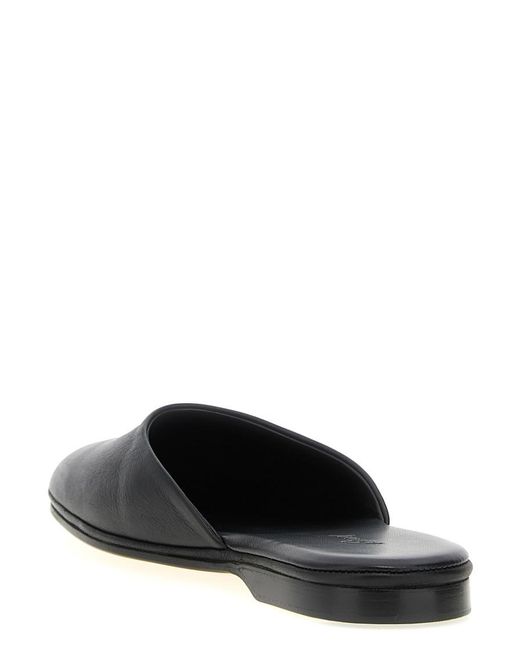 Brioni Black Leather Sabots