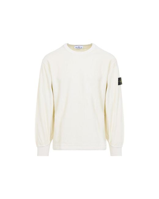 Stone Island White Solid Sweatshirt for men