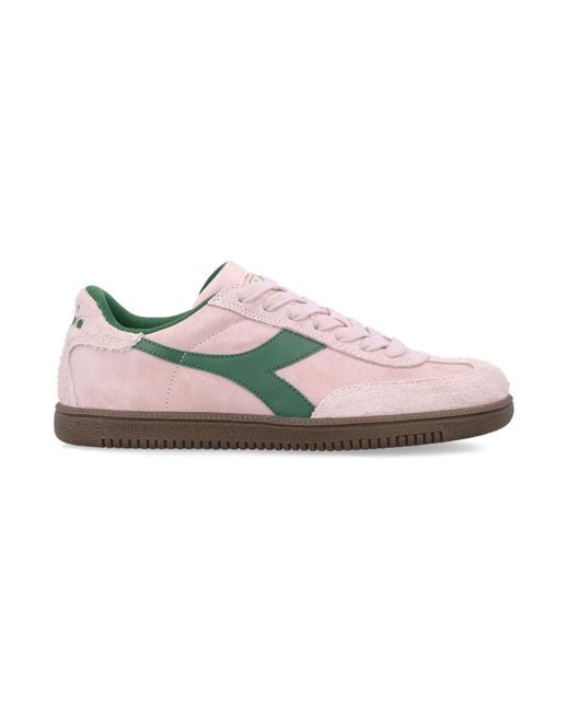 Diadora Pink Lace Up Sneakers for men