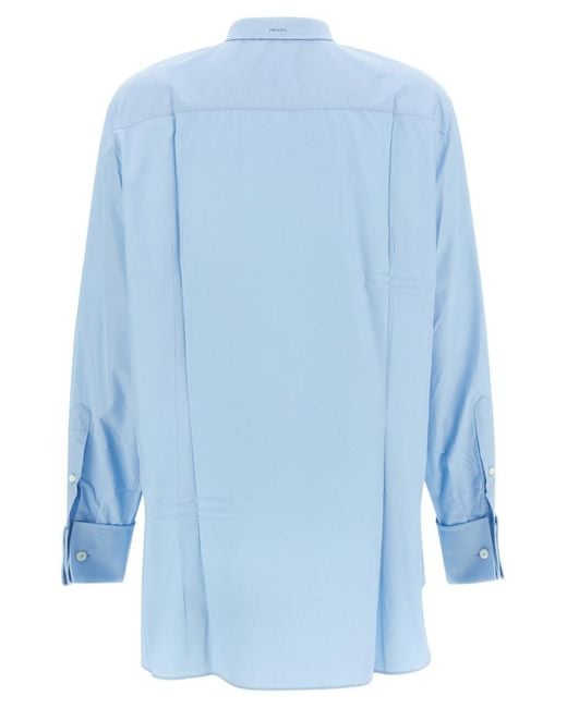 Prada Blue Regular Solid Shirt