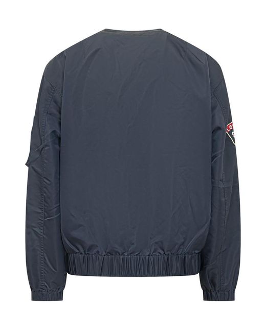 KENZO Blue Embroidered V Neck Jacket for men