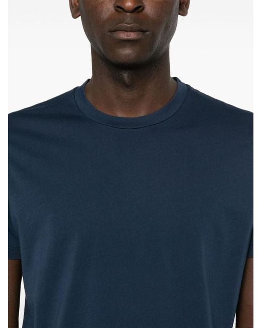 Finamore 1925 Blue Roundneck Solid T-Shirt for men