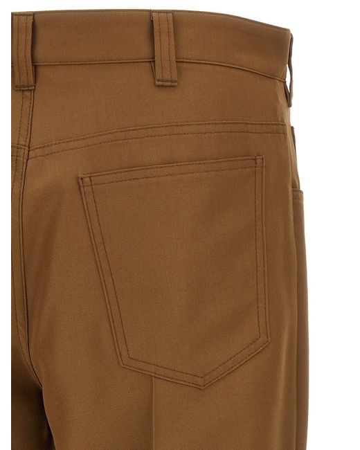 Marni Brown Flat Front Pants for men