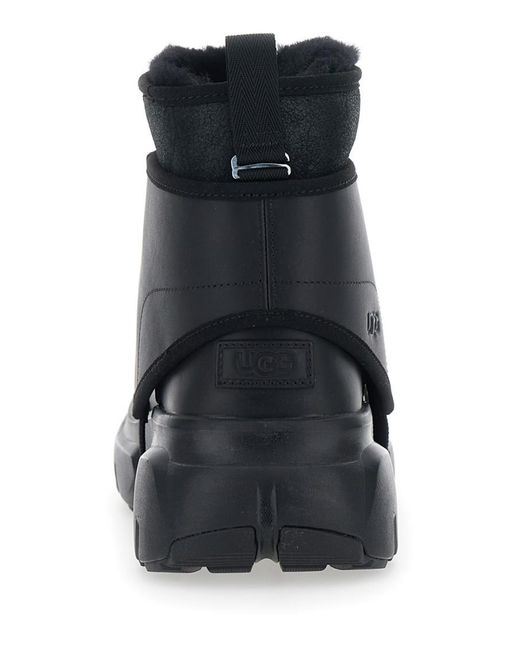 Ugg Black Leather Ankle Boots for men
