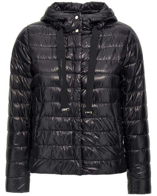 Herno Black Ultra-Lightweight Nylon Down Jacket With Hood