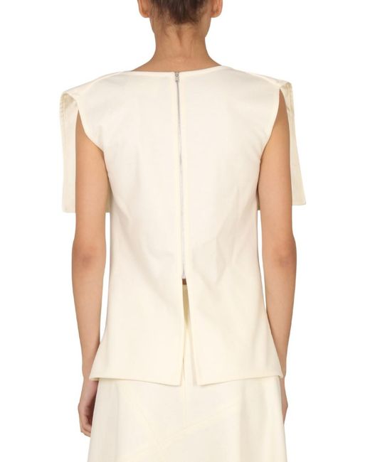 Jil Sander Natural Solid Mock Collar Top