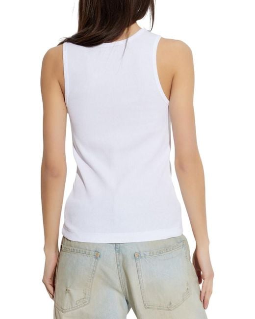 Dolce & Gabbana White Solid Round Neck Top