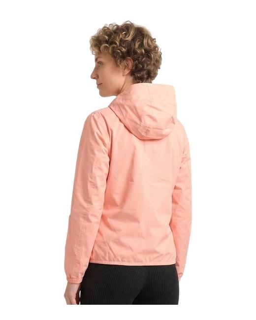 K-Way Pink Solid Hood Jacket