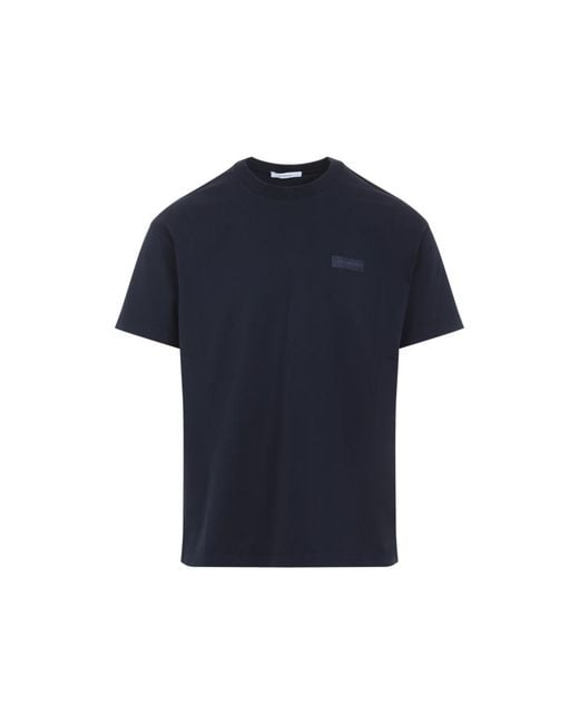 Givenchy Blue Round Neck Logo T-Shirt for men