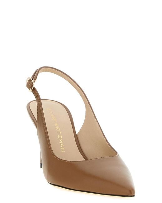 Stuart Weitzman Brown Solid Pointed Toe Pumps