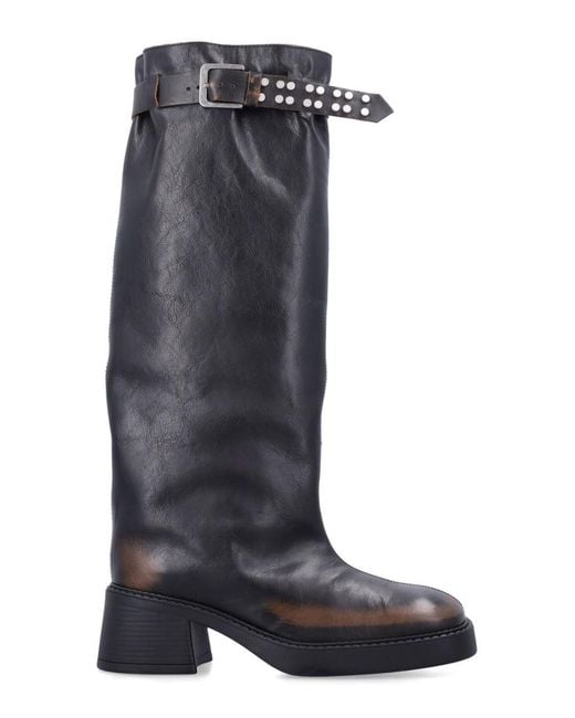 Miista Blue Distressed Boots