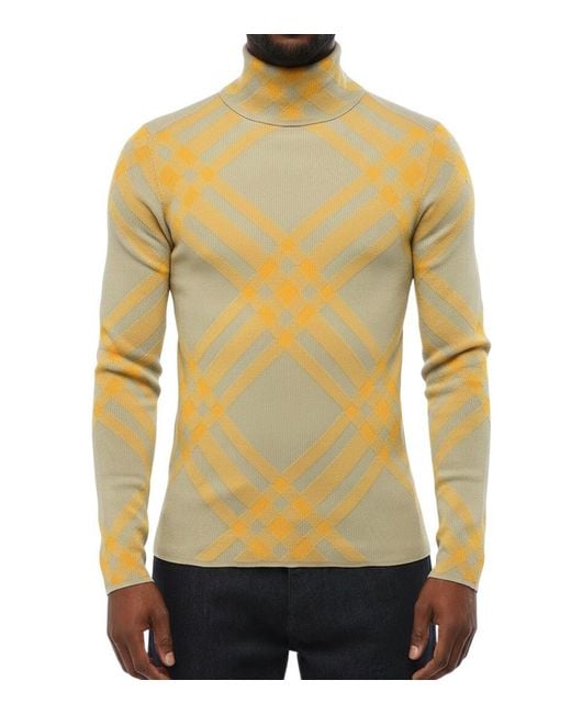 Burberry Yellow Turtle Neck Sweater for men