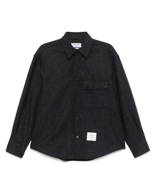 Thom Browne Black Solid Shirts for men