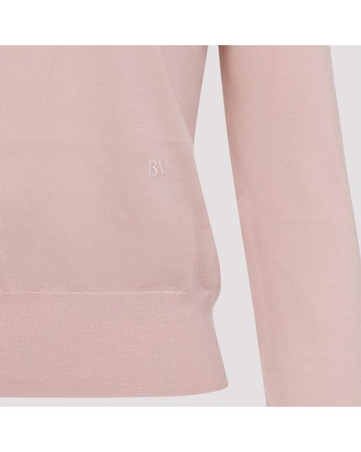 Bottega Veneta Pink Long Sleeve Polo Top