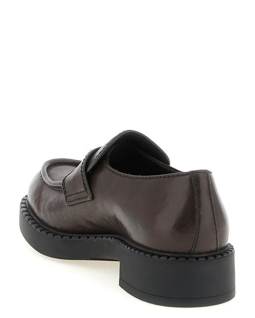 Prada Brown Leather Loafers for men