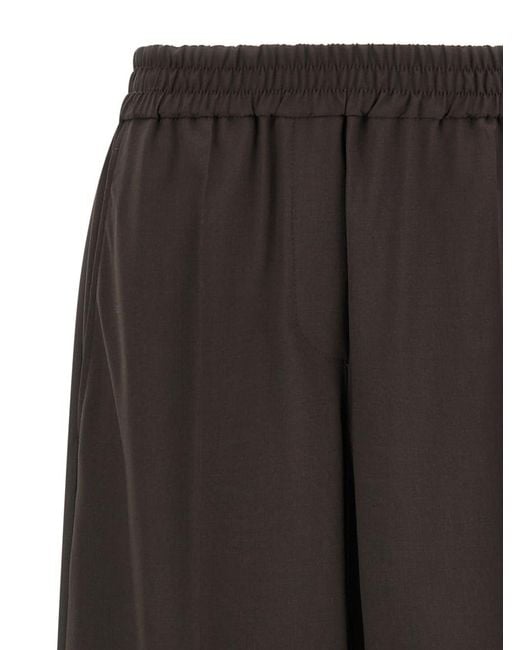Brunello Cucinelli Brown Straight Elasticated Pants