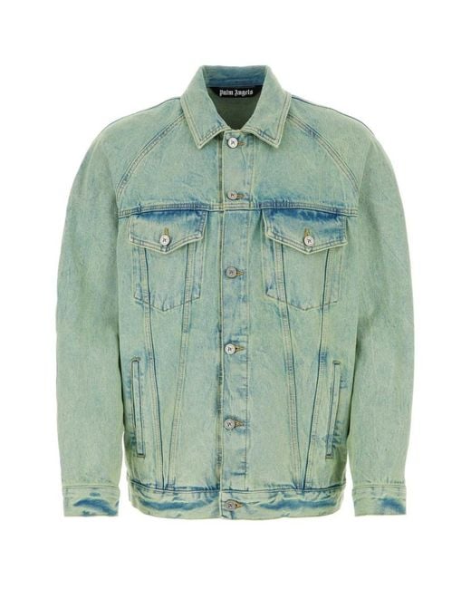 Palm Angels Green Mint Solid Jacket for men