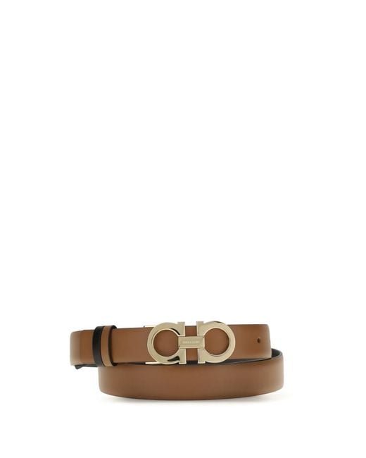 Ferragamo White Solid Reversible Belt