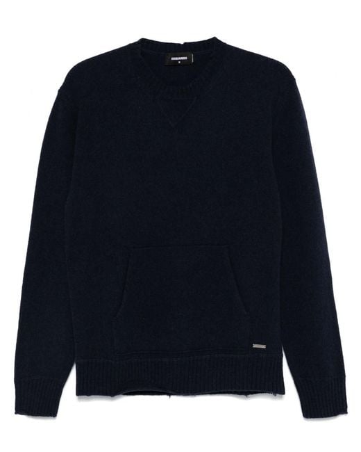 DSquared² Blue Pouch-Pocket Sweater for men