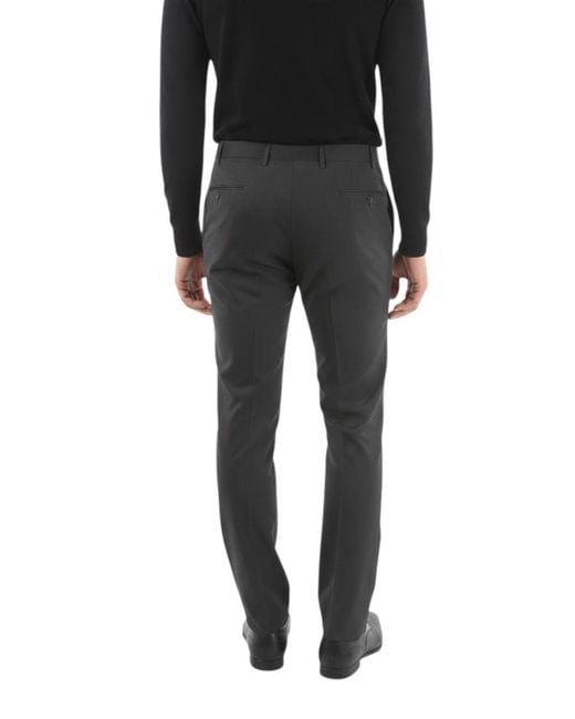 Corneliani Black Flat Front Trousers for men