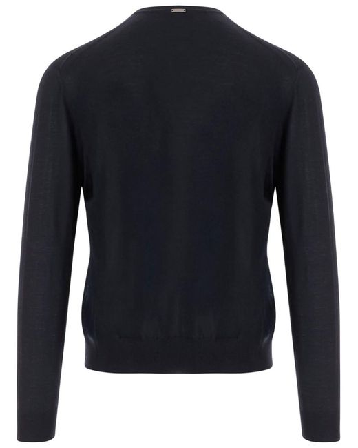 Herno Blue Crew Neck Sweater for men