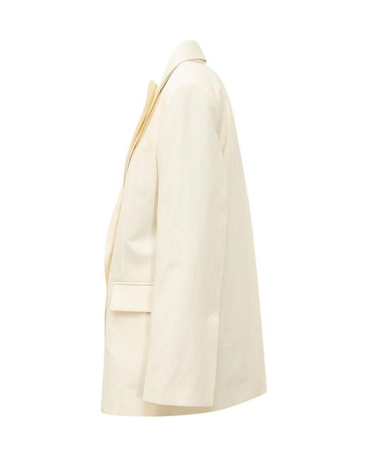 Sportmax White Elegant Jacket With Chic Reverse Pockets
