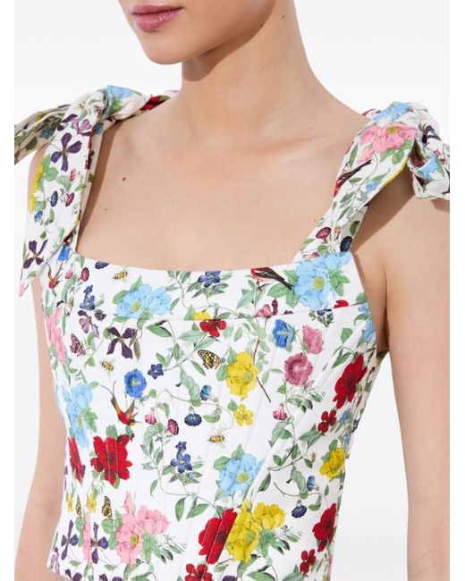 Alice + Olivia White Clara Bow-Strap Top