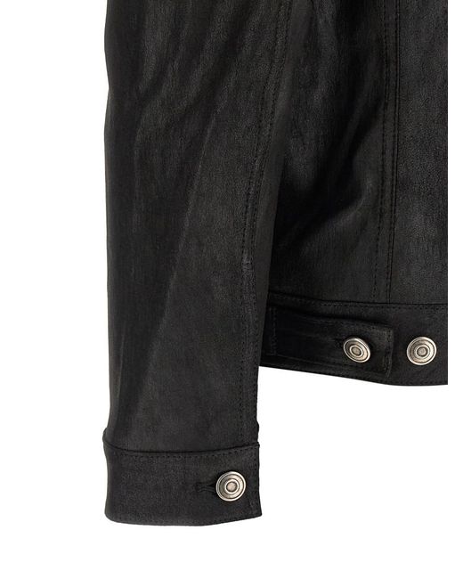 Giorgio Brato Black Solid Shirt Collar Jacket for men