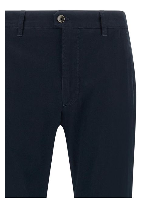 Incotex Blue Slim Flat Front Pants for men