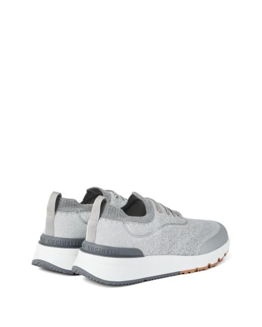 Brunello Cucinelli White Cotton Sneakers for men