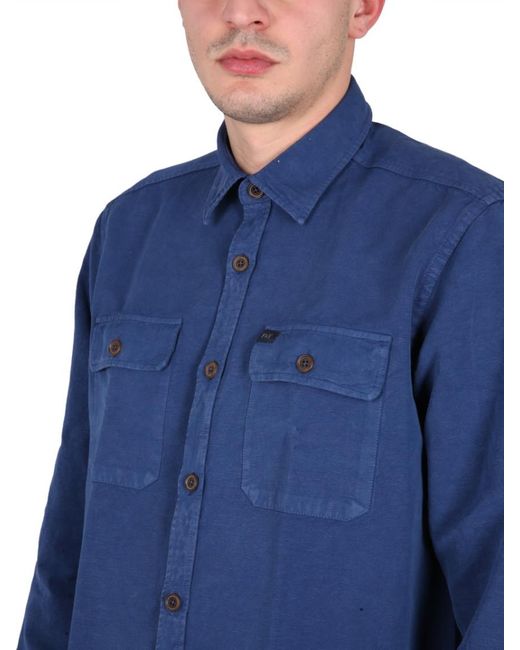Fay Blue Regular Logo Shirt for men