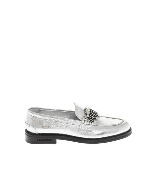 DSquared² White Leather Loafers