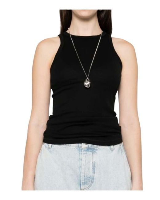 Herskind Black Solid Round Neck Tank Top