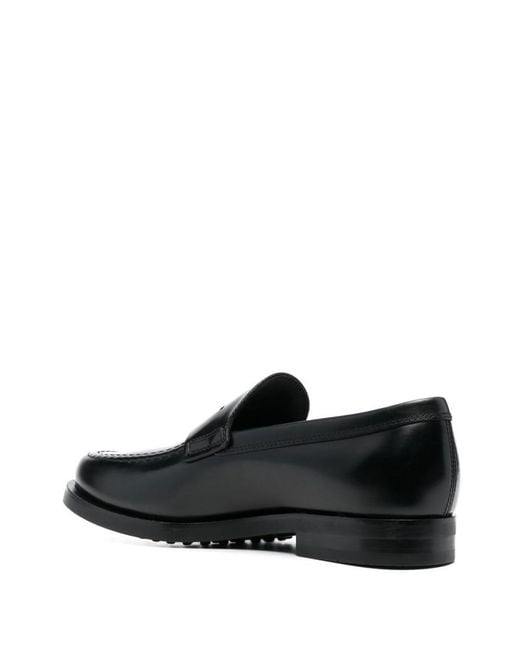 Tod's Black Leather Loafer for men