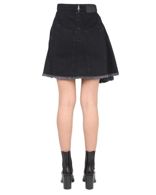 McQueen Black Solid Mini Skirt