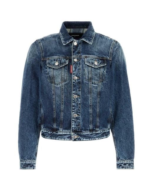 DSquared² Blue Regular Denim Jacket for men