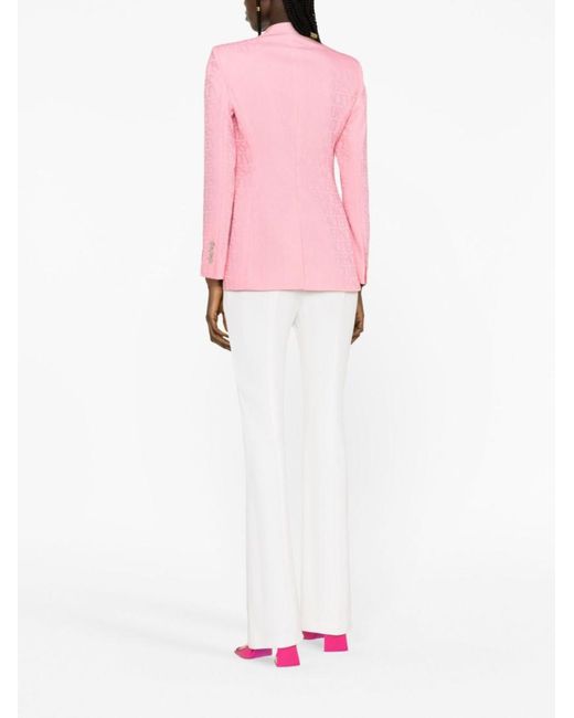 Versace Pink Logo Jacquard Blazer