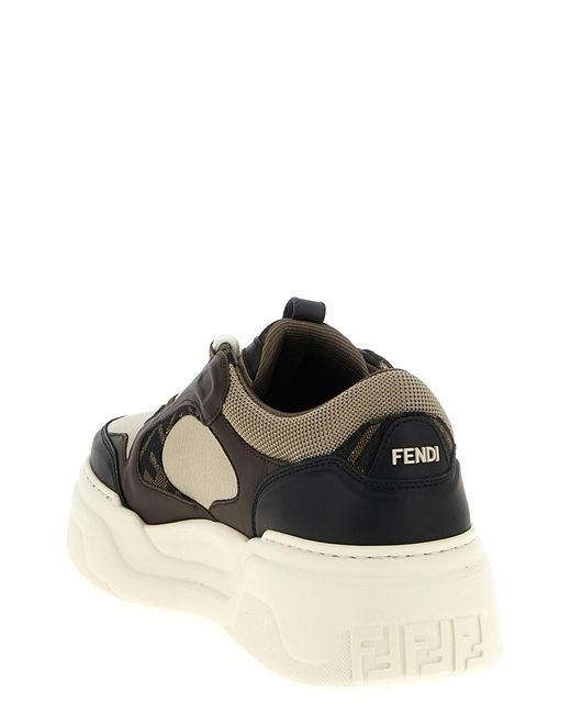 Fendi Black Leather Low Top Sneakers for men