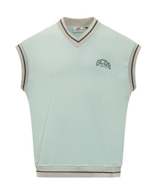 Gcds Green Sleeveless Sweaters for men