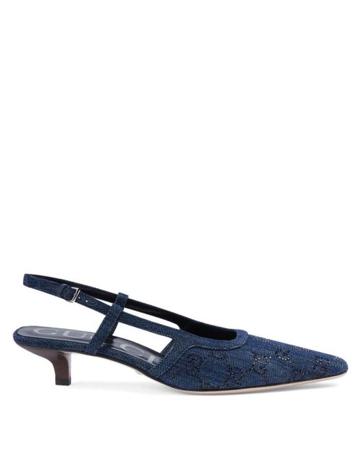 Gucci Blue GG Slingback Pump