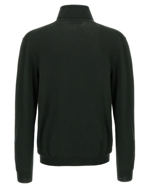 Zanone Green Wool Turtleneck Sweater for men