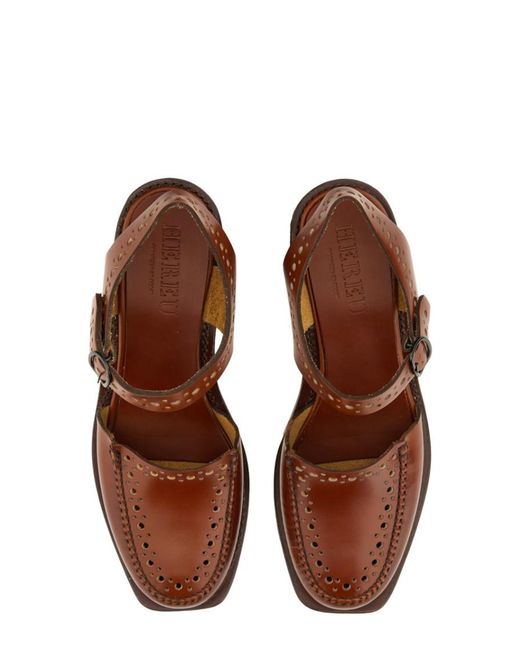 Hereu Brown Perforated Heels