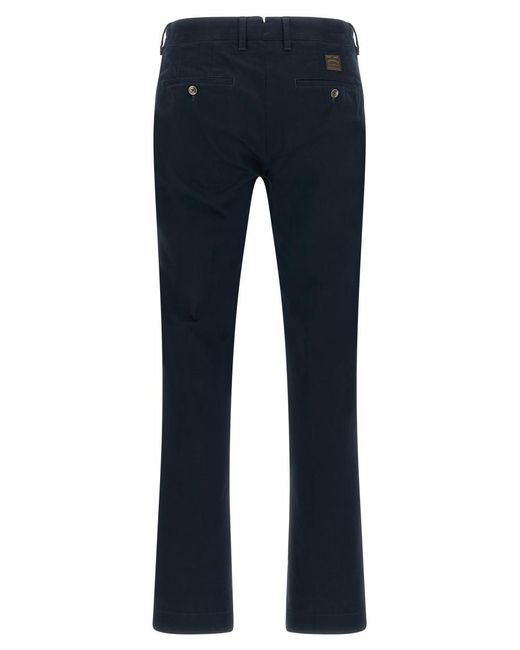 Incotex Blue Slim Flat Front Pants for men