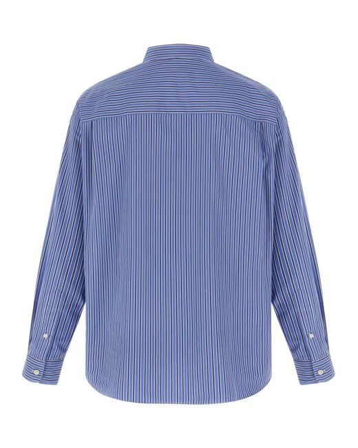 Comme des Garçons Blue Cotton Blouse for men