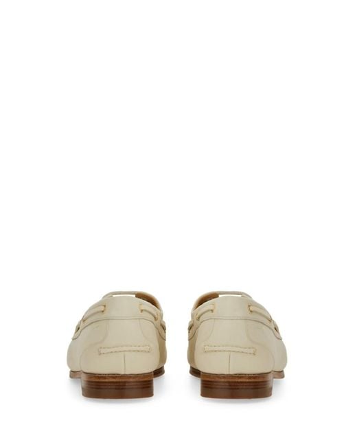 Bally White Pathy" Moccasins