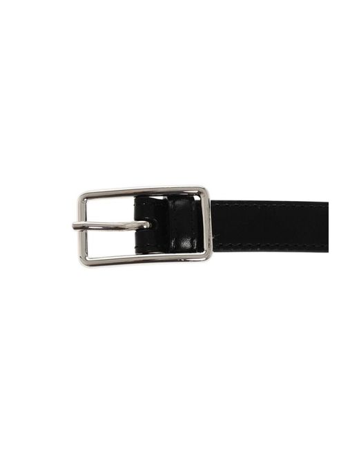 McQueen Black Solid Buckle Belt