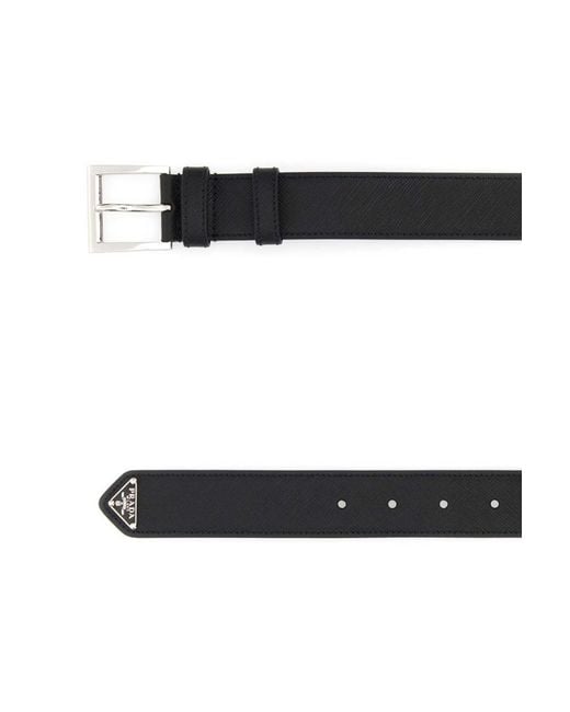 Prada Black Leather Belt for men