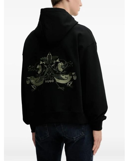 Boss Black Bird-Embroidery Hoodie for men