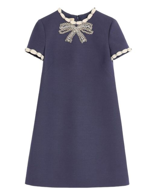 Valentino Garavani Blue Crepe Couture Mini Dress