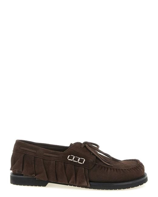 J.W. Anderson Brown Solid Volant Loafers for men